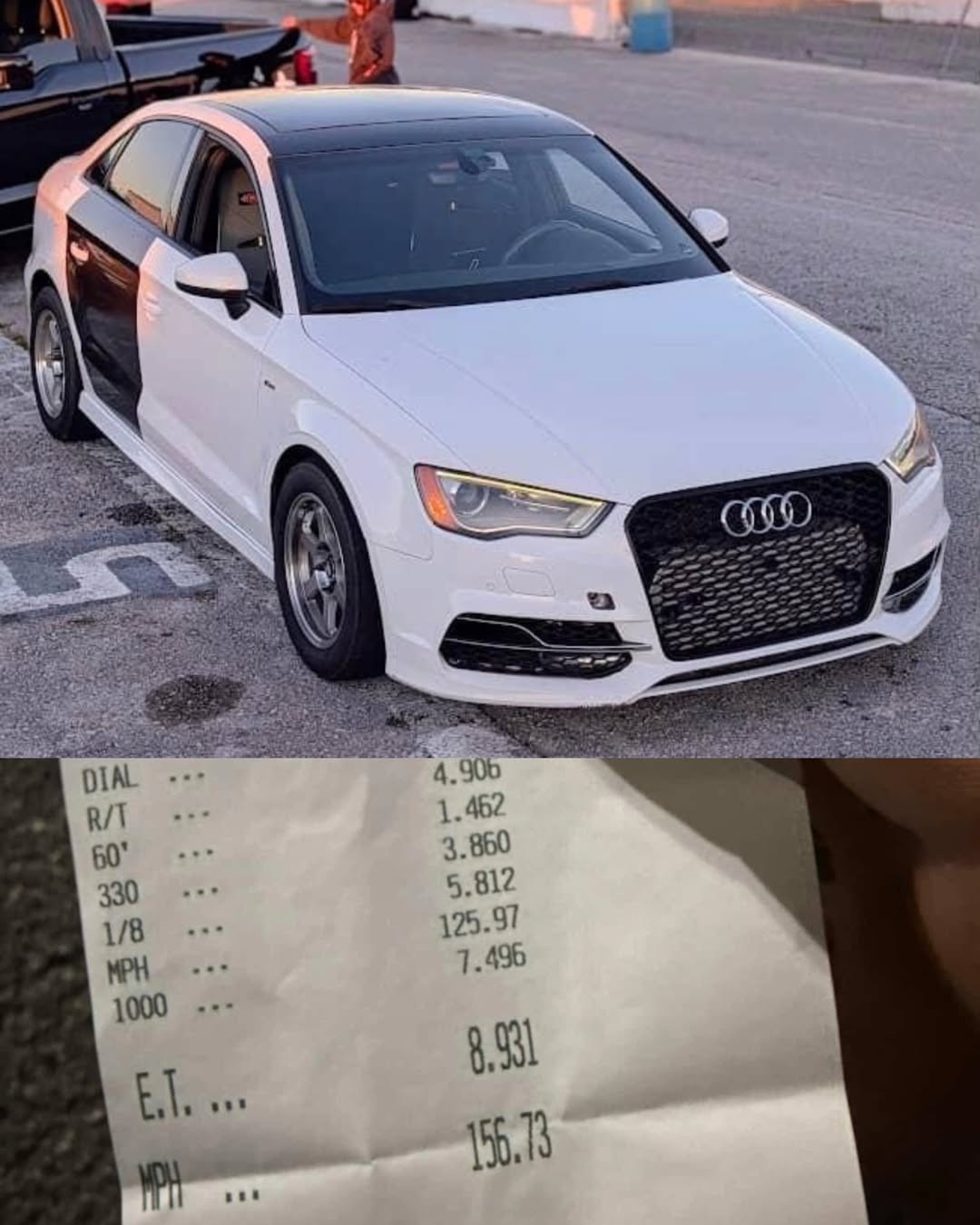 World Record White Audi A3 — 900+ WHP custom calibration at MVPerformance Davie FL